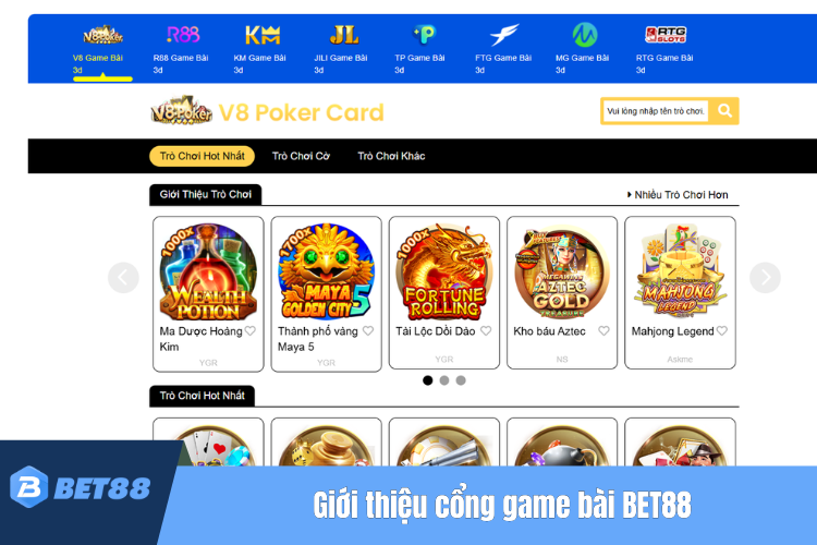 Giới thiệu về cổng game bài BET88 chi tiết